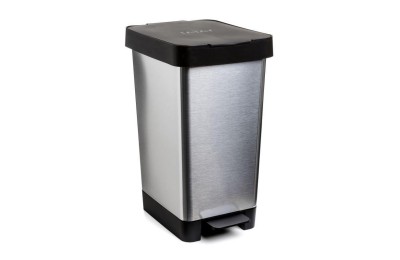 CUBO BASURA TATAY C/PEDAL PLASTICO GRIS 25LTS.