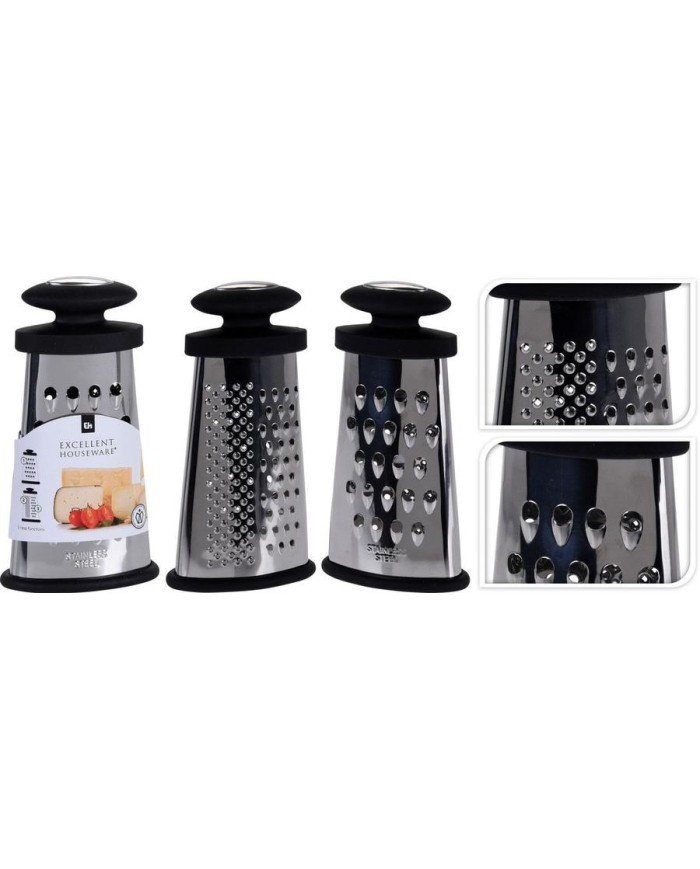 RALLADOR EXCELLENTH INOXIDABLE 3 USOS OVAL MANGO DE SILICONA 404001530