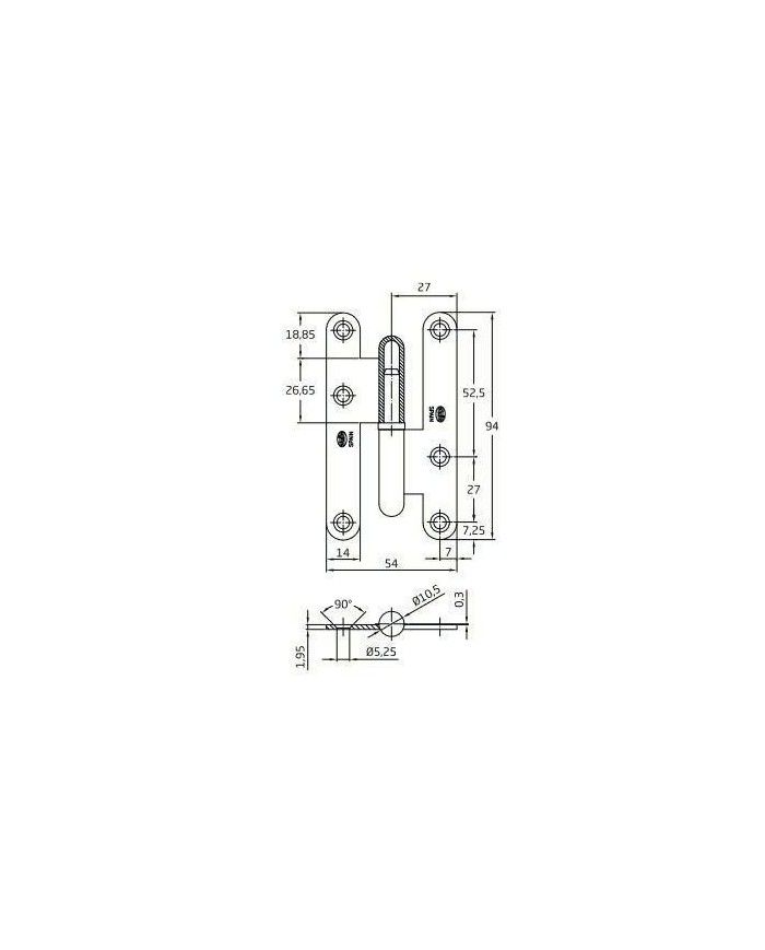 PERNIO AMIG INOX. MATE 405-9,5 DERECHA