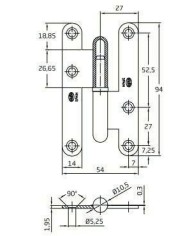 PERNIO AMIG INOX. MATE 405-9,5 DERECHA