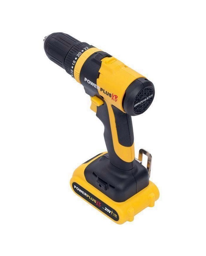 TALADRO PERCUTOR POWERPLUS 20V 1BAT 2Ah POWXB10070