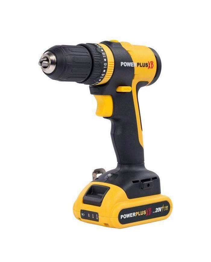 TALADRO PERCUTOR POWERPLUS 20V 1BAT 2Ah POWXB10070