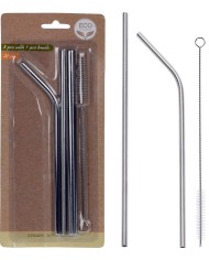 PAJITA INOXIDABLE CON CEPILLO ECOFRIENDLY B/4UD.