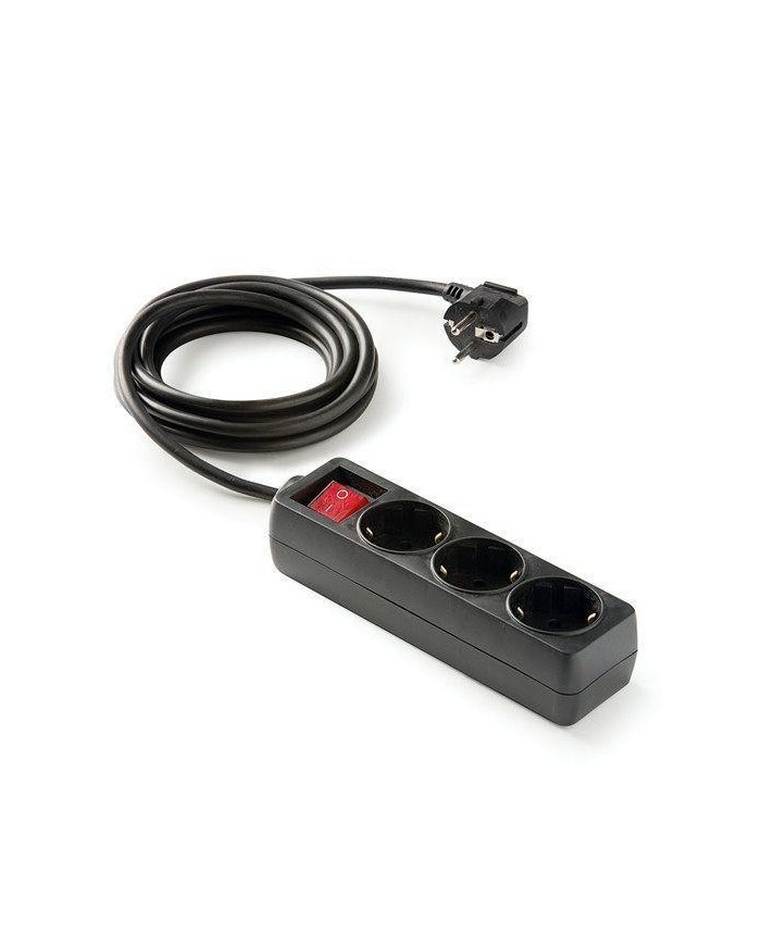BASE MULTIPLE FAMATEL 3 TOMAS T.T. 1'5MTS. CON INTERRUPTOR NEGRO 9/703-N