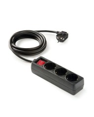 BASE MULTIPLE FAMATEL 3 TOMAS T.T. 1'5MTS. CON INTERRUPTOR BLANCO 9/703