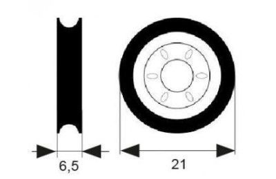RODAMIENTO MOSQUITERA RD5 23MM. NEGRO MICEL