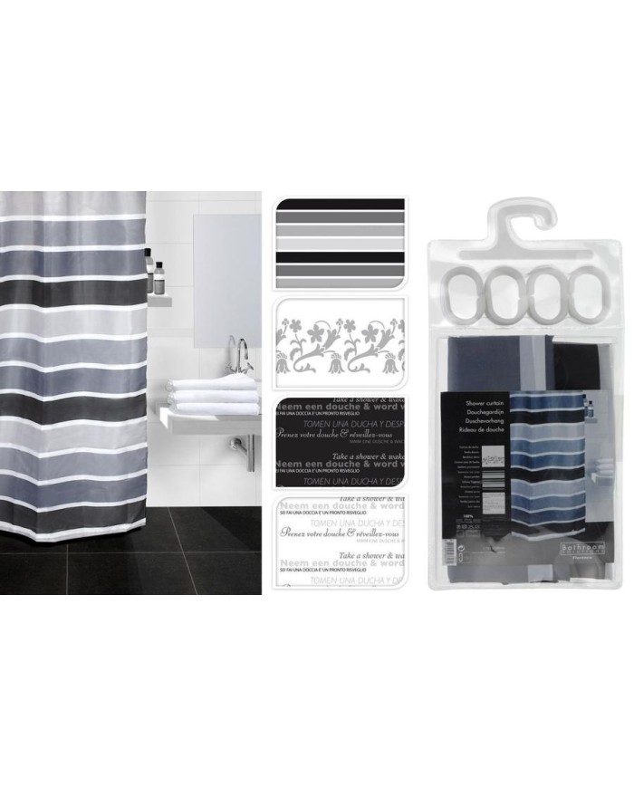 CORTINA DE DUCHA BATHROOM SOLUTION 180X200 CMS. 2AS   CY2400200