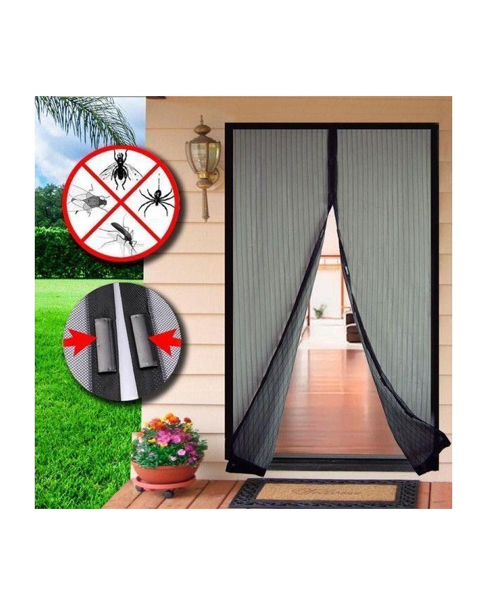 MOSQUITERA IMAN PARA PUERTA FREIXER NEGRA 100X210CMS.