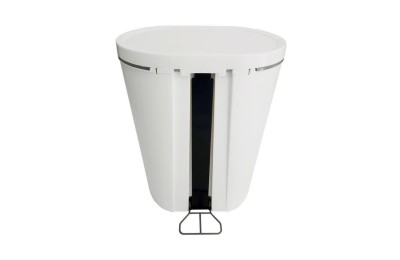 CUBO BASURA PLASTICO OVAL C/PEDAL BLANCO 25LTS.