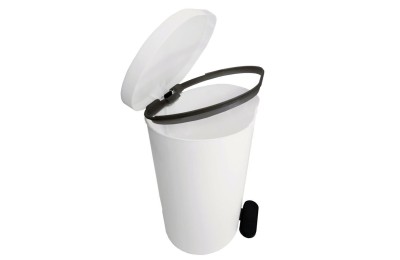 CUBO BASURA PLASTICO OVAL C/PEDAL BLANCO 25LTS.