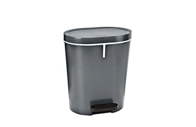 CUBO BASURA PLASTICO C/PEDAL GRIS 25LTS.