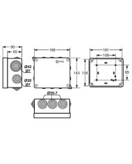 CAJA EMPALME ESTANCA FAMATEL GRIS 143X168X90 REF.3013