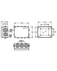 CAJA EMPALME ESTANCA FAMATEL GRIS 118X159X72 REF.3012