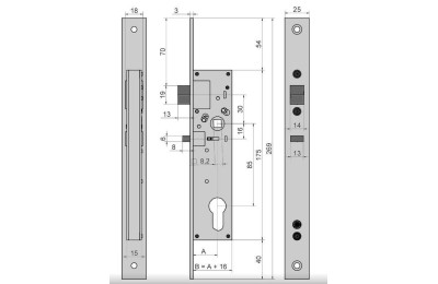 CERRADURA DE PORTAL LINCE 20 MM. 5703-TE