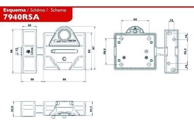 CERROJO LINCE 7940-RSA HL PASADOR ALARMA