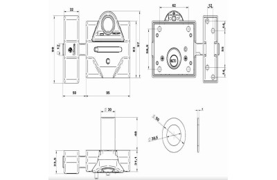 CERROJO LINCE 7930-RSA LATONADO (ALARMA)