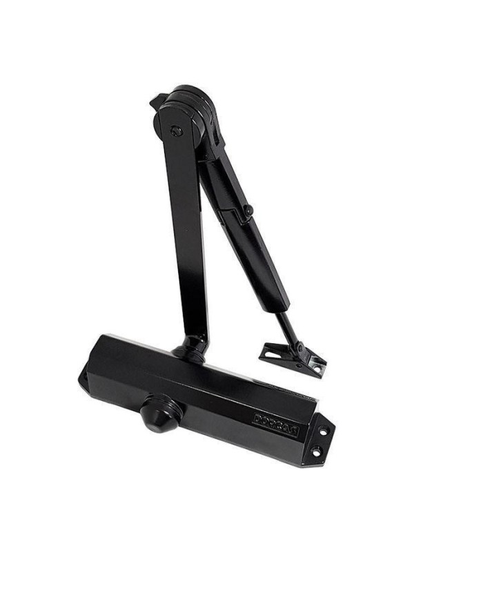 CIERRAPUERTAS DORCAS DC2-H-202 CON RETENEDOR NEGRO (HOJA 110CM-85 KG). 22209/B