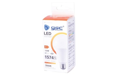 BOMBILLA LED ESTANDAR GSC A60 15W. E27 3000K