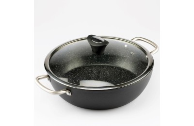 CACEROLA CON TAPA KADAL PIEDRA BLACK 28CM.
