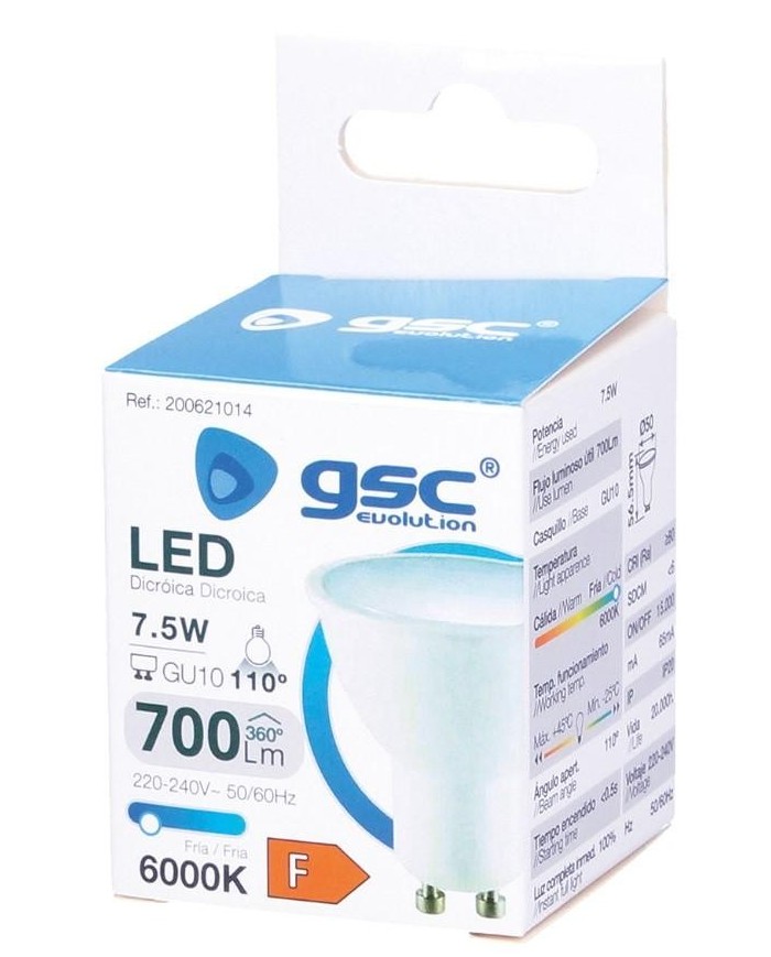 BOMBILLA LED GU10  7W 6400K-610 LM 120º 200621014