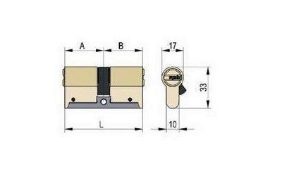 CILINDRO LINCE LATONADO SEGURIDAD C-653030-L (C-6)
