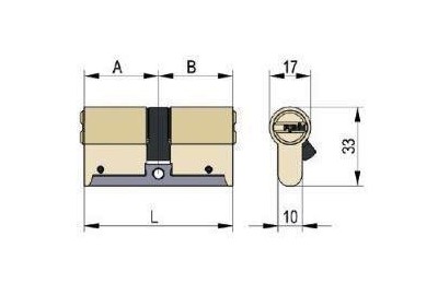 CILINDRO LINCE LATONADO SEGURIDAD C-653030-L (C-6)