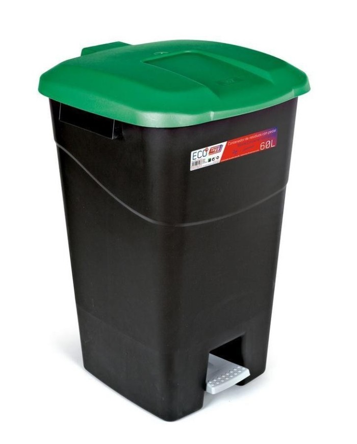 CONTENEDOR TAYG NEGRO/VERDE PEDAL 60LTS. 431036