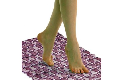 ALFOMBRA BAÑO PISCIS BERENJENA 54X54CMS. TATAY