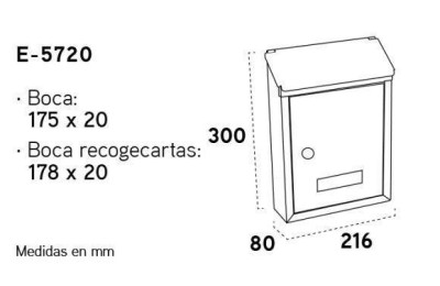 BUZON EXTERIOR ARREGUI SMART 216X300MM. BLANCO