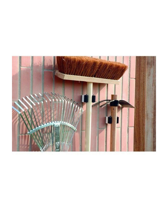 COLGADOR BRINOX 1 ESCOBA  ADHES.BLANCO 2U B70640D