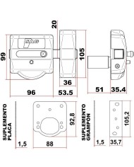 CERROJO SAG MODELO CSI (AACP0142) LATONADO 5 LLAVES