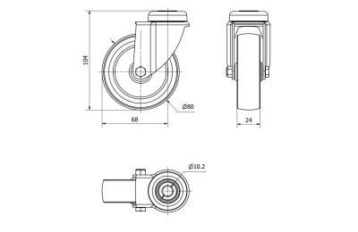 RUEDA GIRATORIA TW0243 401-080-4 GRIS