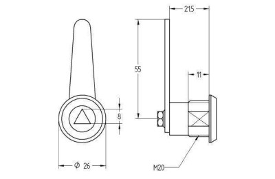 CERRADURA ARMARIO AGA 193M LLAVE TRIANGULAR