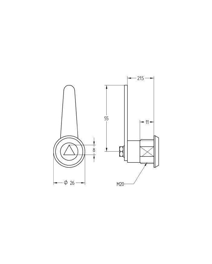 CERRADURA ARMARIO AGA 193M LLAVE TRIANGULAR
