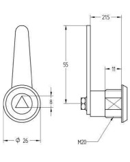 CERRADURA ARMARIO AGA 193M LLAVE TRIANGULAR