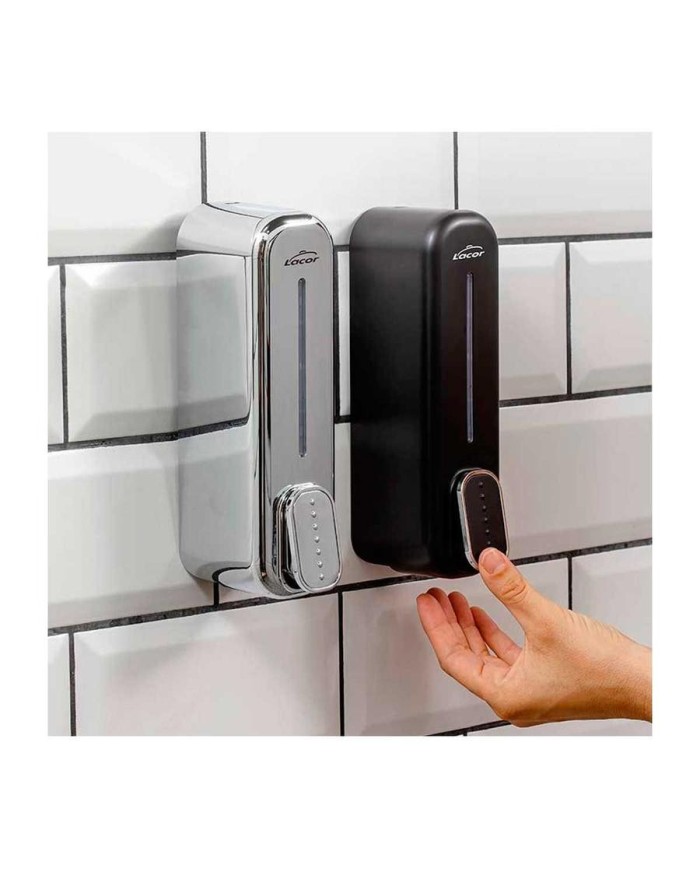 DISPENSADOR GEL MANUAL CROMADO 350 ML.