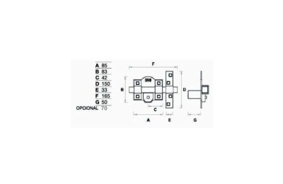 CERROJO FAC NIQUEL 301-LP-80 COM. SEGURIDAD