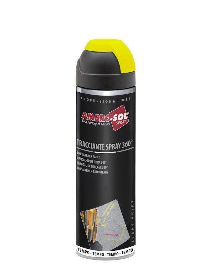 MARCADOR OBRA SPRAY 500ML. AMARILLO FLUOR