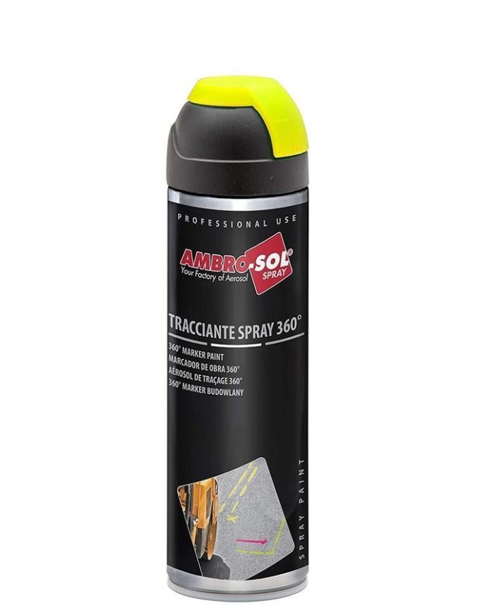 MARCADOR OBRA SPRAY 500ML. AMARILLO FLUOR