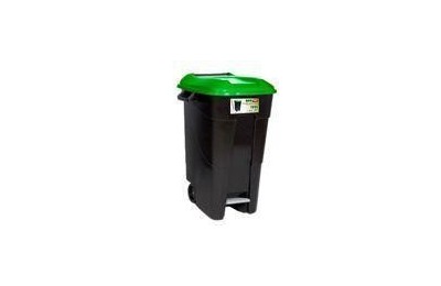 CONTENEDOR TAYG VERDE C/RU+PEDAL 120LTS.