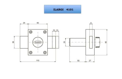 CERROJO ILARGI MODELO 4101 60 MM. CILINDRO 50 MM.