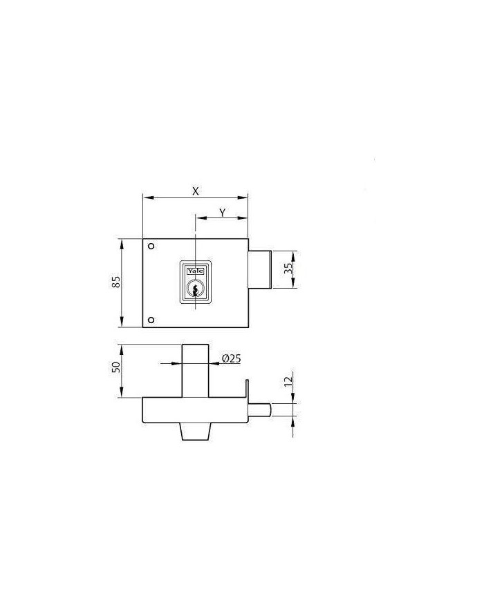 CERRADURA YALE Nº124HPR 100MM IZQUIERDA