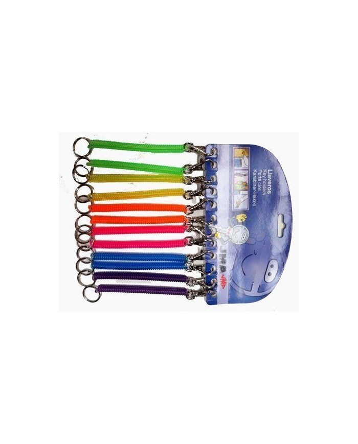 LLAVERO ESPIRAL CON MOSQUETON JMA (12U)