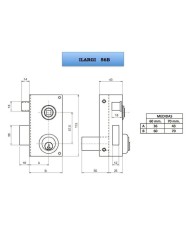 CERRADURA ILARGI Nº56 B 60MM. DERECHA CILINDRO PERFIL