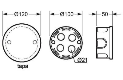 CAJA EMPALME EMPOTRAR RED. 100X50 RF.3211
