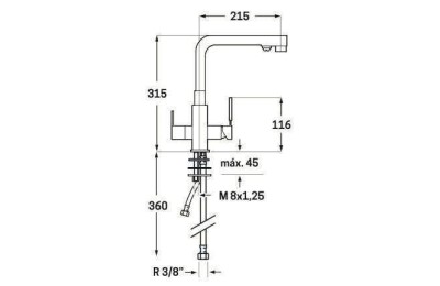 MONOMANDO FREGADERO VERTICAL OSMOSIS CIS