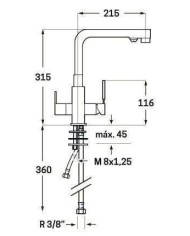 MONOMANDO FREGADERO VERTICAL OSMOSIS CIS