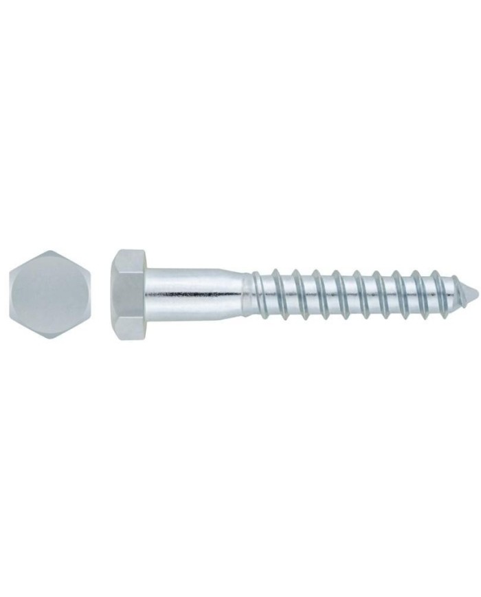 TIRAFONDO CABEZA HEXA.  6 X 60 ZINCADO INDEX (200U)
