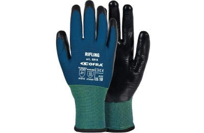 GUANTES NITRILO T-9 RIFLING NEGRO COFRA 12UDS.