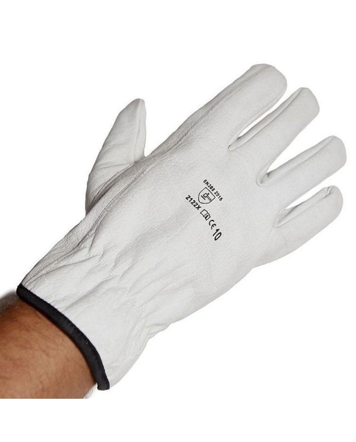 GUANTES PIEL GUMHA GRIS TALLA 8 12UNID.